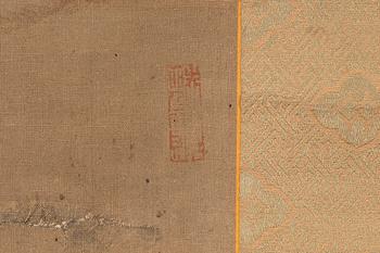 Unidentified artist, deer and birds in a blooming landscape, late Qing dynasty after earlier masters.