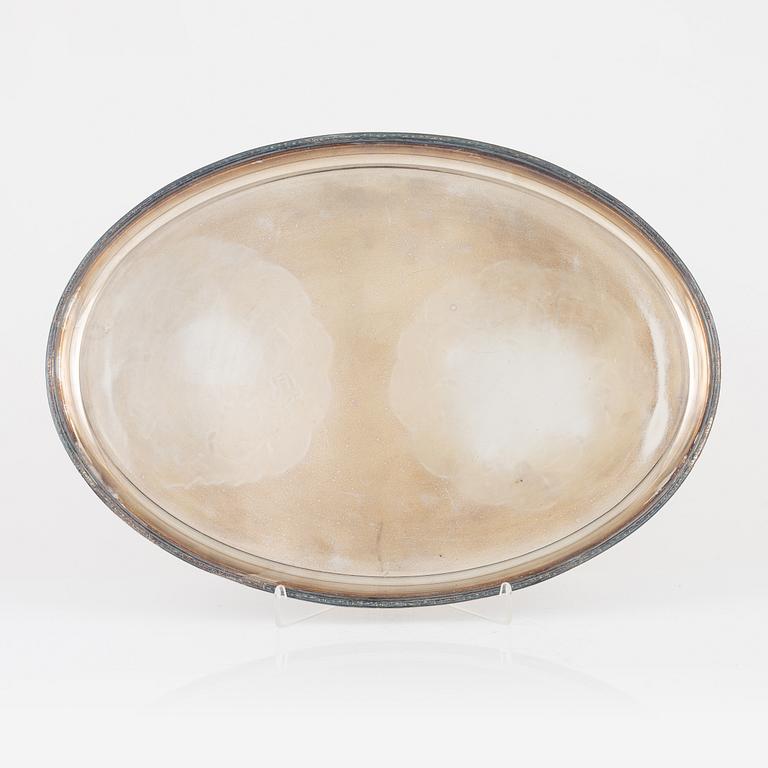Tray, silver, CG Hallberg, Stockholm, 1950.