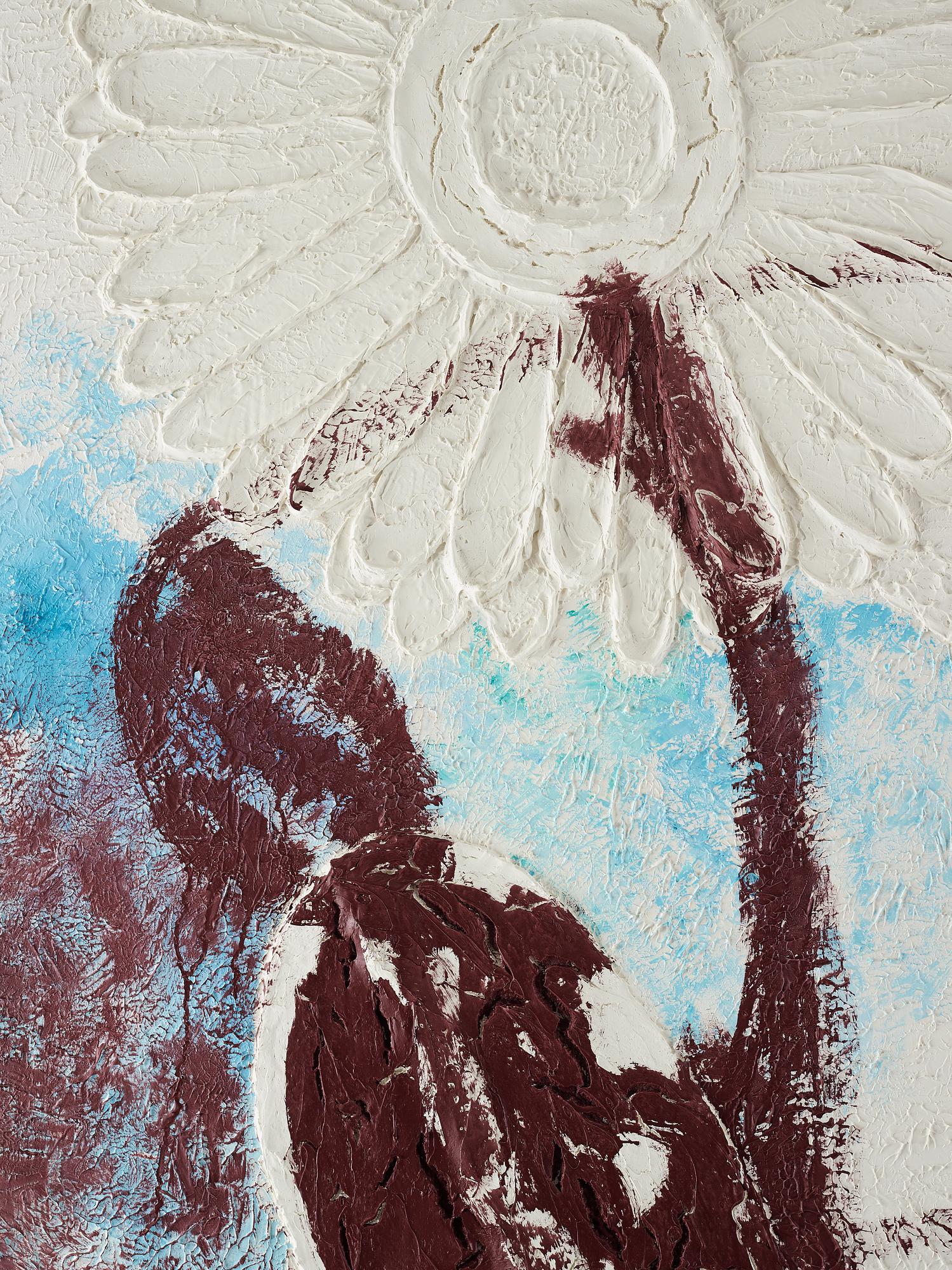 JONATHAN BOROFSKY, acrylic and acrylic paste on canvas.