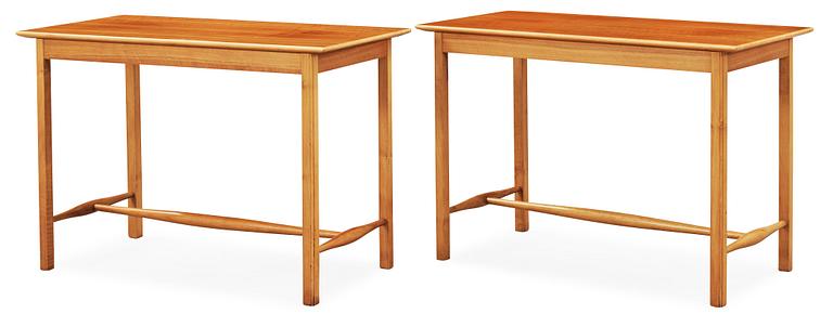 A pair of Josef Frank mahogany side tables, Svenskt Tenn, model 1106.