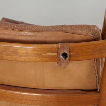 A pair of lounge chairs by Ingemar Thillmark for OPE, model "läckö", second half of the 20th century.