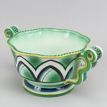 An earthenware Swedish Grace pot/bowl by Arthur Percy for Gefle, 1920's-30's.