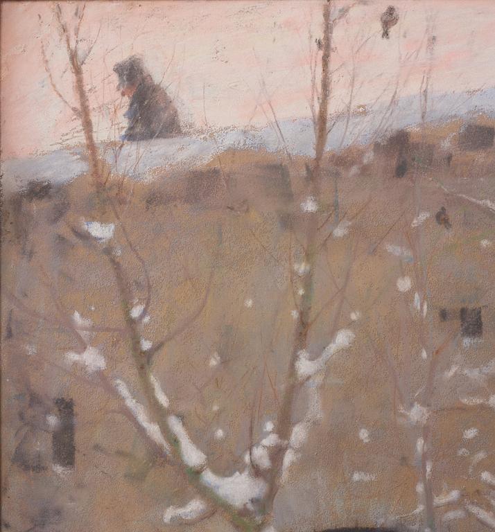 Carl Larsson, "Snö i Grez".