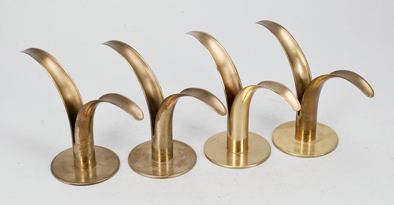 LJUSSTAKAR, 4 st, mässing, Ystad Metall, Ivar Ålenius Björk.