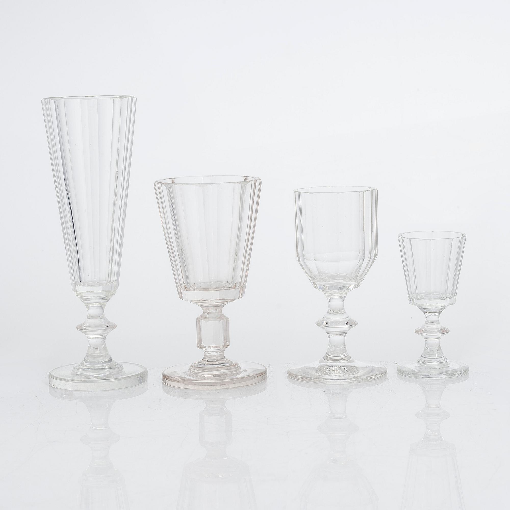 A set of 65 glasses, 20th Century.