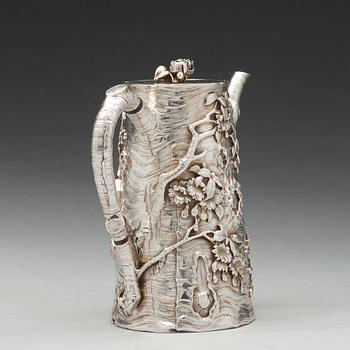 KAFFEKANNA, silver. Japan, tidigt 1900-tal.