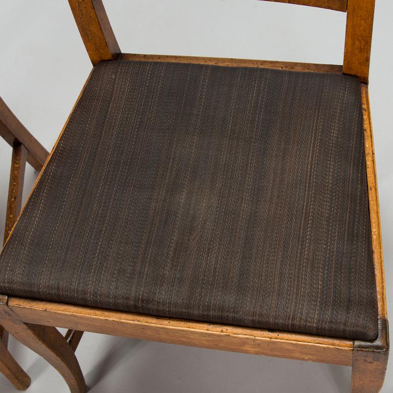 Six beech chairs from southern Jutland, Denmark, circa 1800.