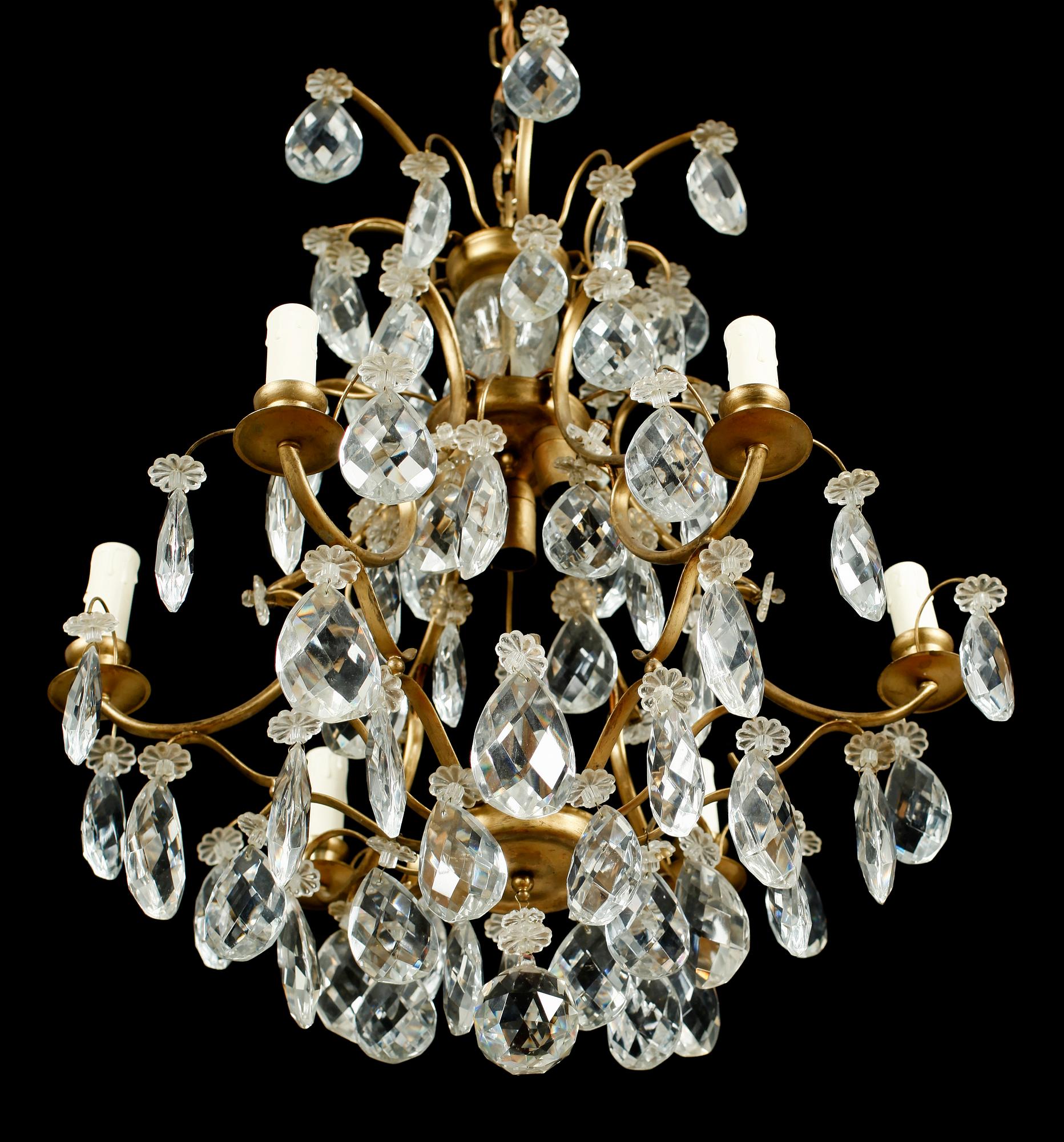 LJUSKRONA, barockstil, 1900-talets första hälft. Höjd ca 65 cm.