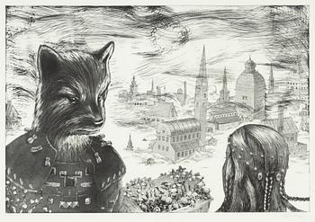 Ernst Billgren, etching, 2015, signed and numbured 218/225.