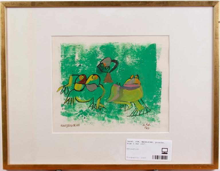 PYK, MADELEINE, gouache, sign o dat 1967.
