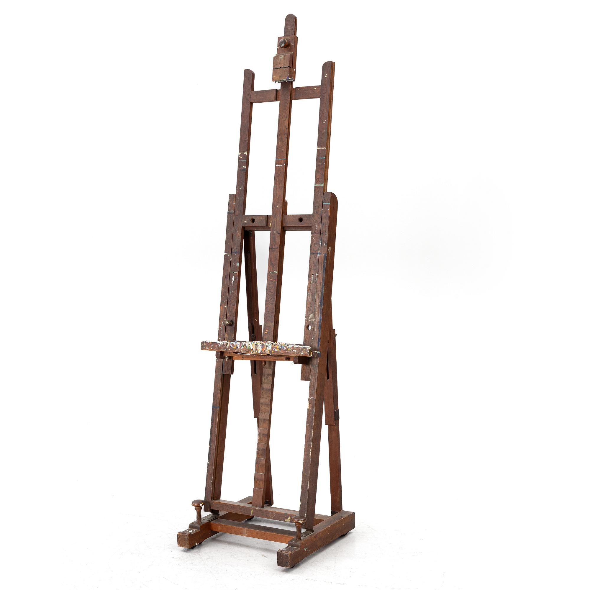 A studio easel, Wilhelm Becker AB, Stockholm, circa 1900.