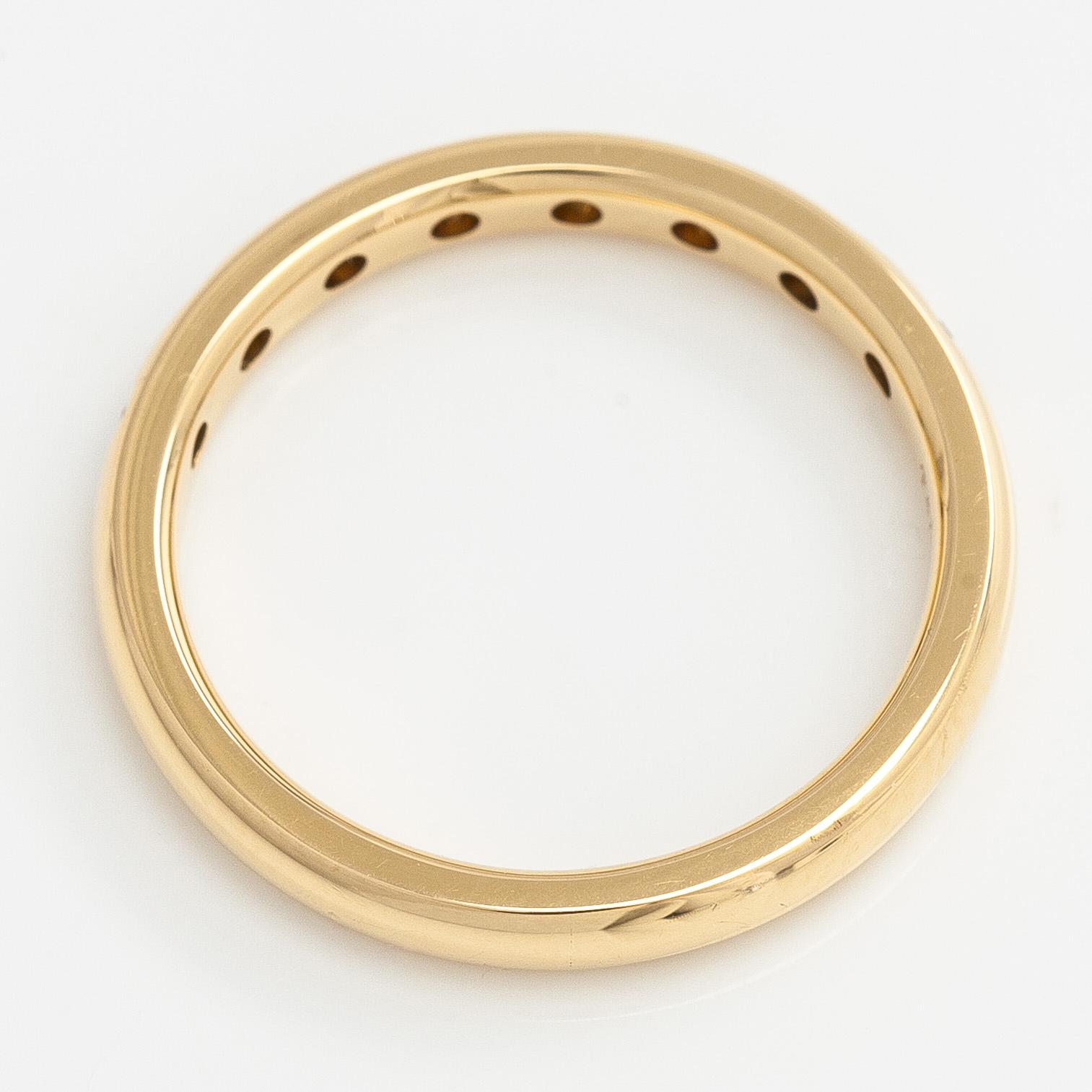 Tiffany & Co, !8 K gold stacking band ring, brilliant-cut diamonds, Peretti.