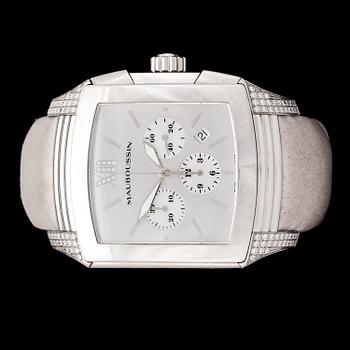 1200. LADIES WRIST WATCH, Mauboussin, automatic with brilliant cut diamonds. Limited edition.