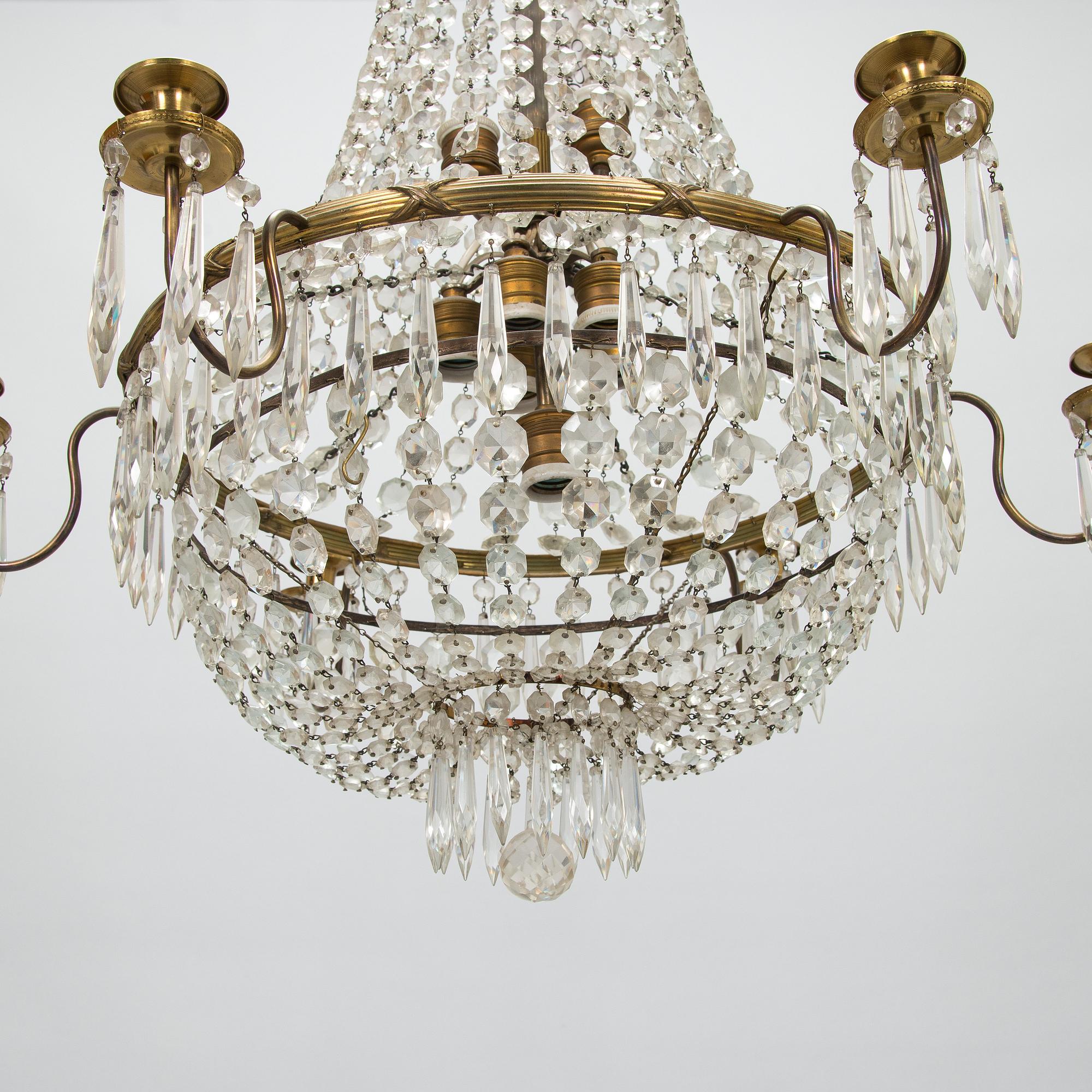 An Empire style chandelier, first half of the 20th century.