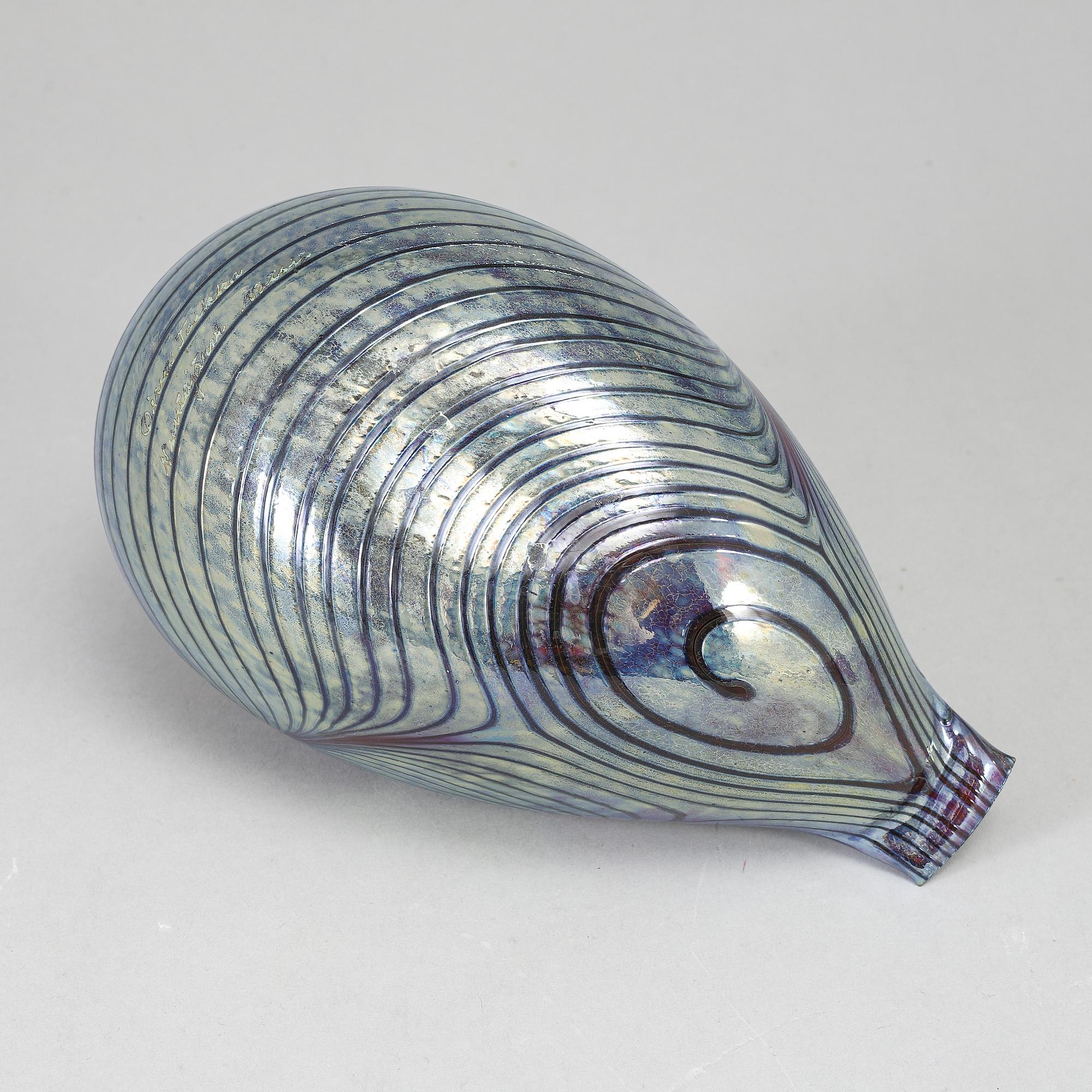 OIVA TOIKKA, lasilintu, Grey Pheasant, signerad Oiva Toikka Nuutajärvi Notsjö.