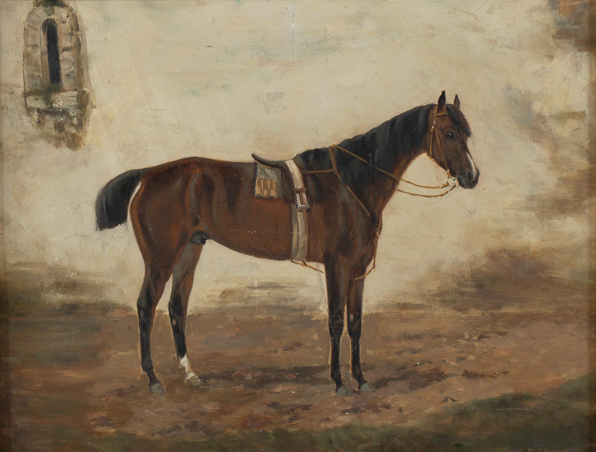 Okänd konstnär, motiv av häst, England.