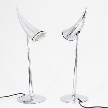 Philippe Starck, a pair of 'Ara' table lamps from Flos, Italy.