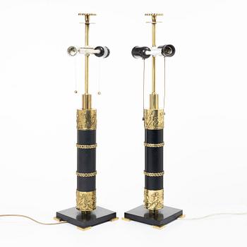 Boréns, an imposing pair of table lamps model 8019, Borås, 1960s-70s.