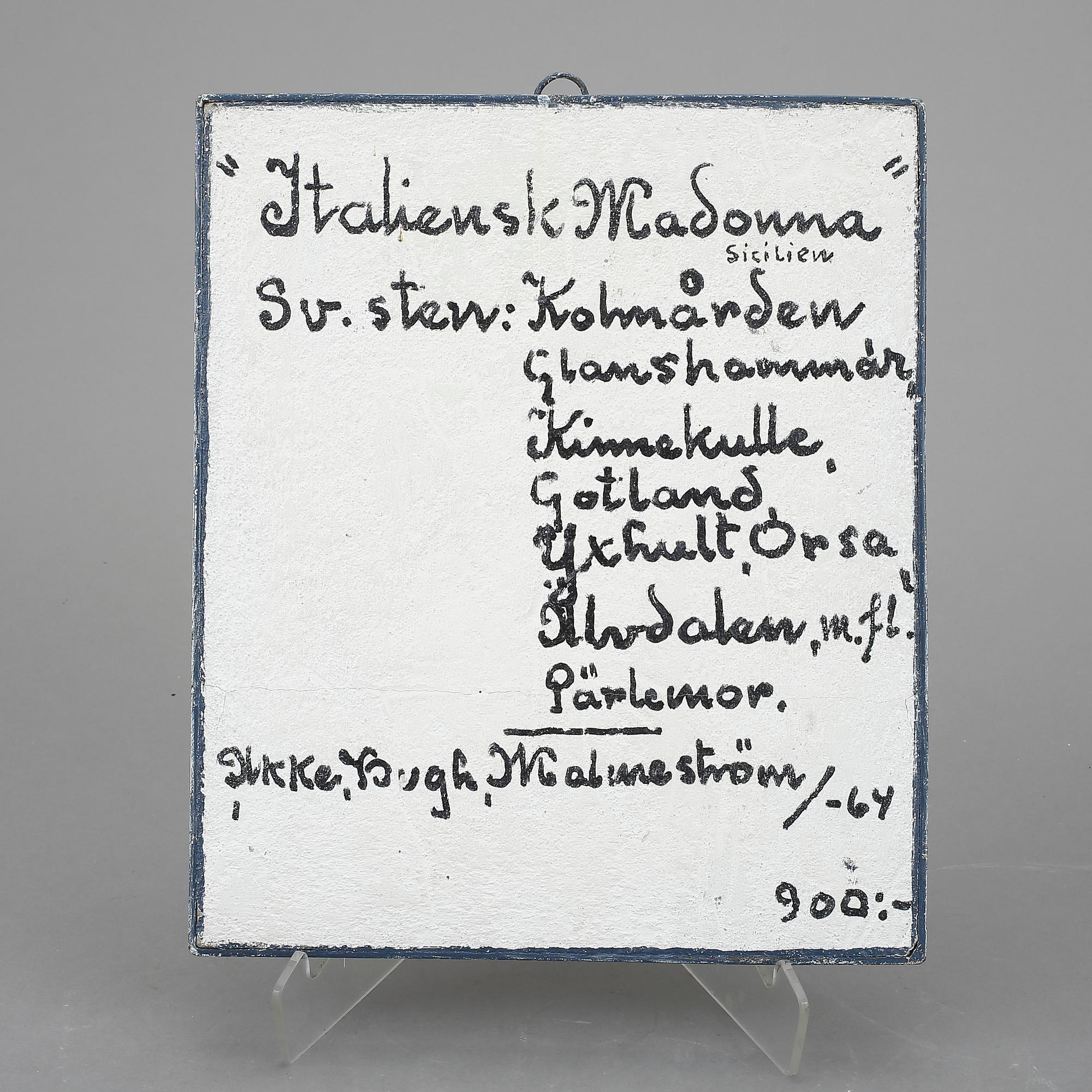 AKKE HUGH MALMESTRÖM, mosaik. Signerad och daterad 64.