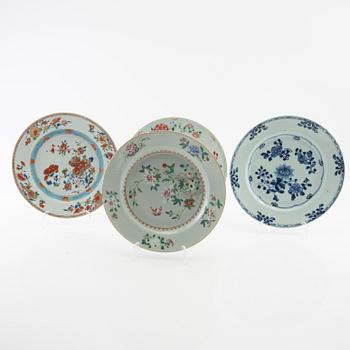 Plates 4 pcs China Qianlong (1736-95) porcelain.