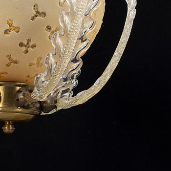 TAKLAMPA, möjligen Orrefors 1900-talets mitt.