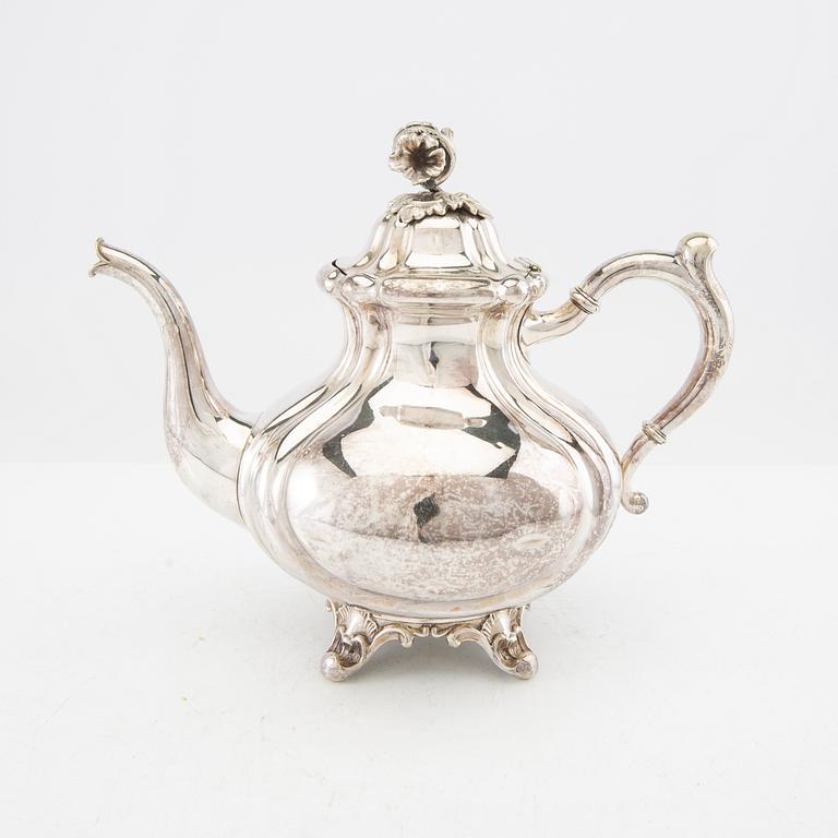 AG Dufva coffee pot, nickel silver, neo-rococo mid/second half of the 19th century.