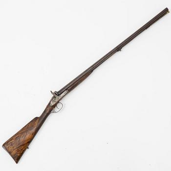 Percussion gun, double barreled, second part of the 19th century.