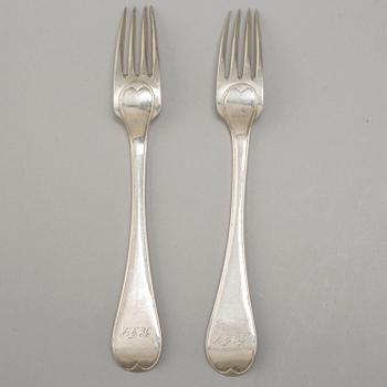 GAFFLAR, 12+3 st, silver 1800-talets mitt.