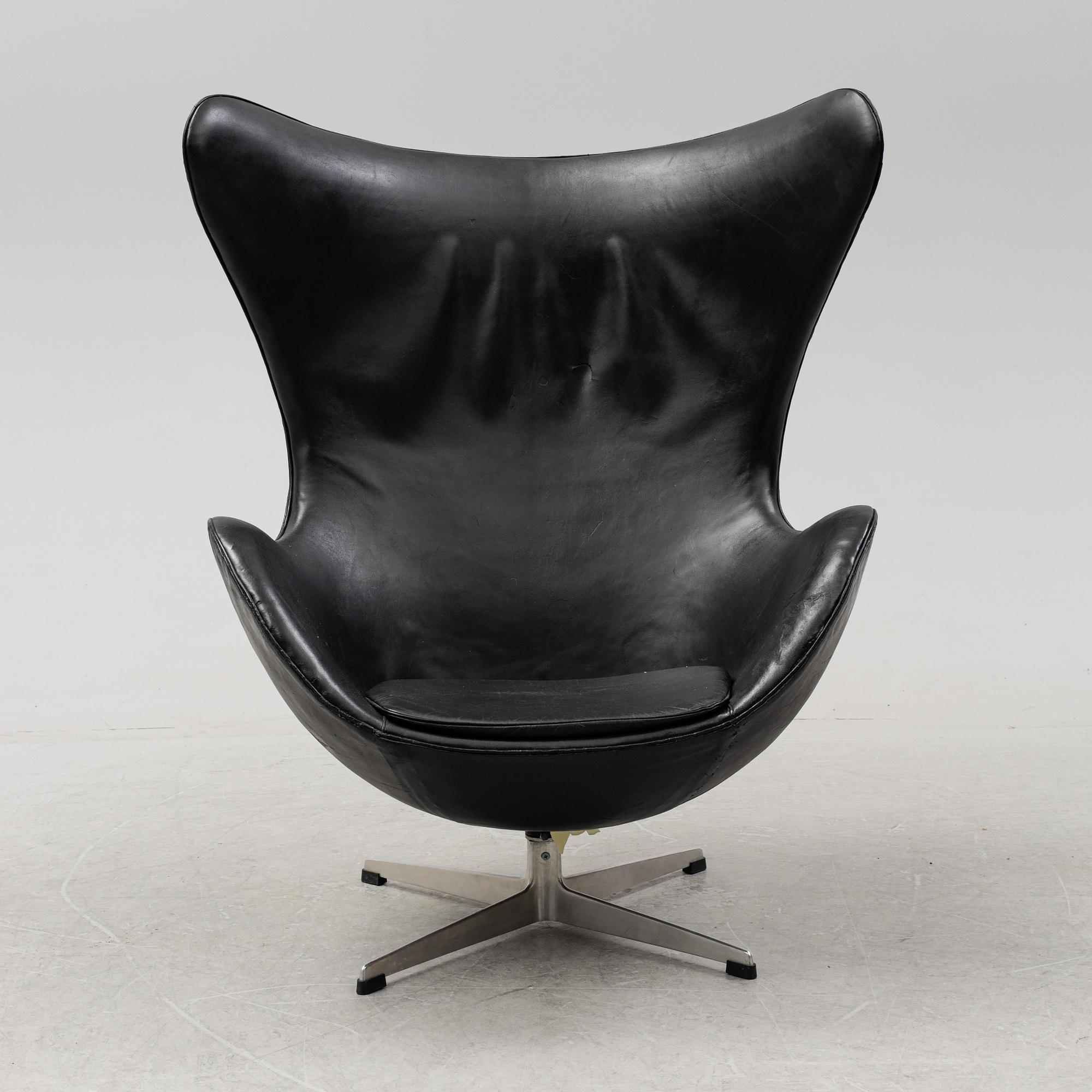 An 'Egg chair' by Arne Jacobsen, for Fritz Hansen, Denmark, designed 1958.