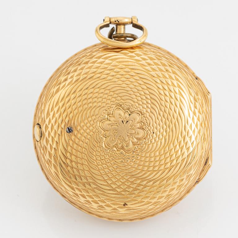 Julien Le Roy (1686-1759), pocket watch, 18K gold, 46 mm.