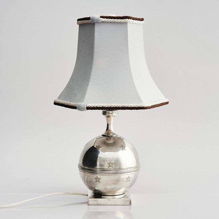 Jacob Ängman, a rare table lamp, Guldsmedsaktiebolaget, Stockholm, ca. 1930.
