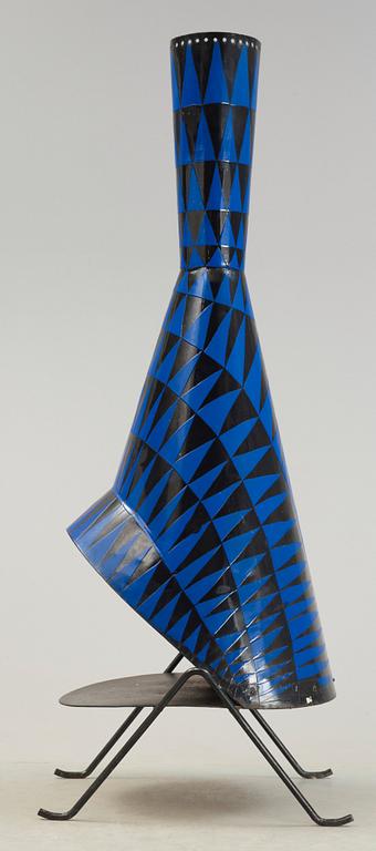 A Stig Lindberg blue and black enamelled grill, Gustavsberg, Sweden 1950's.