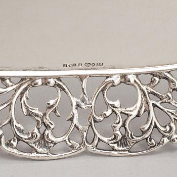 A silver mocha pot, creamer, sugar bowl and tray, some with mark of Gewe, Malmö 1950-51.