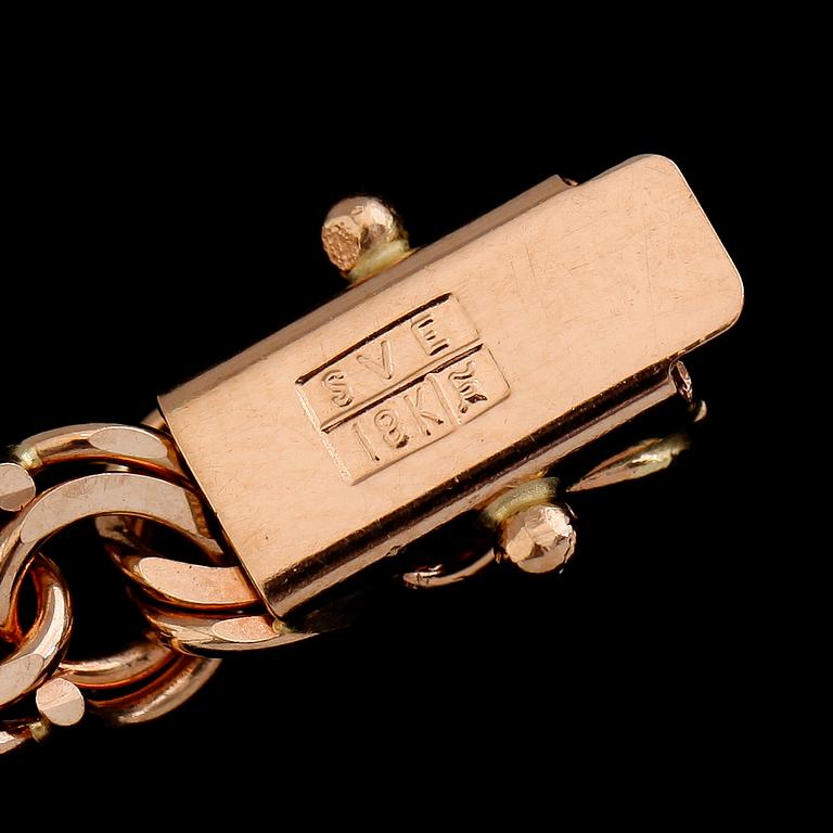 ARMBAND, 18 k guld, bismarcklänk. Vikt ca 13 gram.