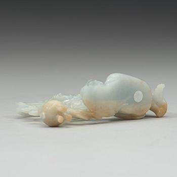 A Chinese nephrite figure of a lady, Qing dynasty (1644-1912).