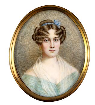 683. Franz Eybl, Dam i grön klänning.