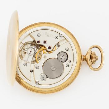 Pocket watch, hunter, 14K gold, Alpina, 51 mm.