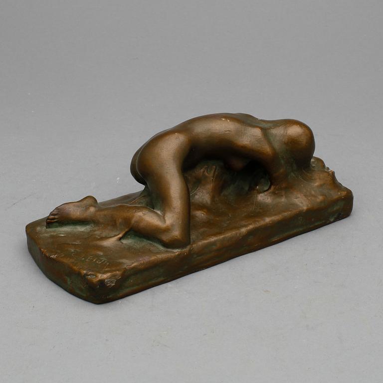 CARL ELDH, skulptur, bronspatinerad gips, signerad.
