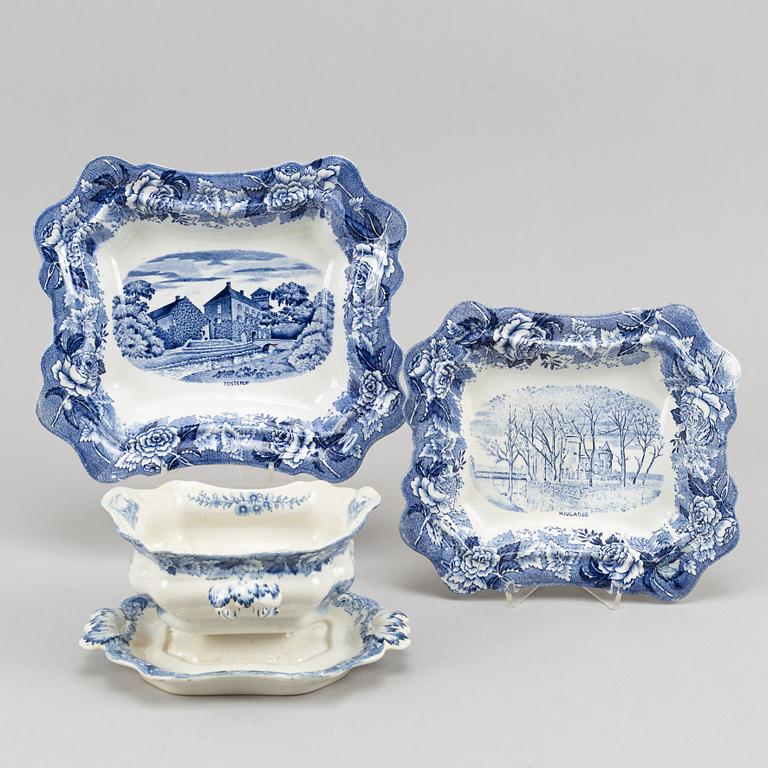 MATSERVIS, ca 100 delar, flintgods. "Skånska slott", Rörstrand.