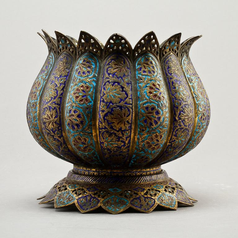 SKÅL på STÄLLNING, cloisonne, orientalisk, 1900-talets början.