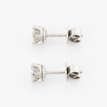 Earrings, a pair, 18K white gold with brilliant-cut diamonds.