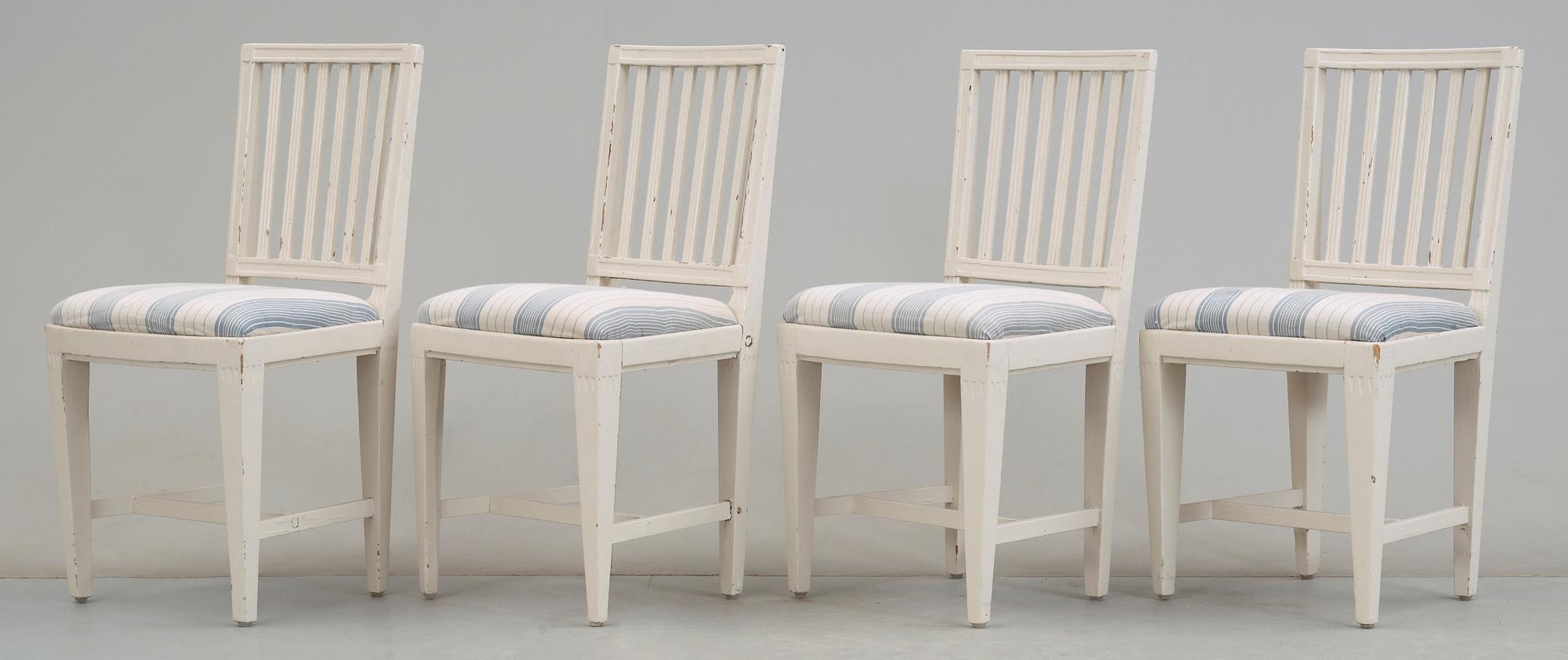 STOLAR, 4 st, Gustavianska provinsarbeten, 1800-tal.