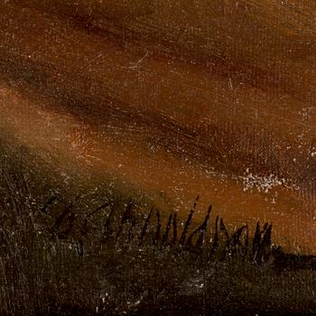 OKÄND KONSTNÄR, olja på duk, 1800-tal, signerad.