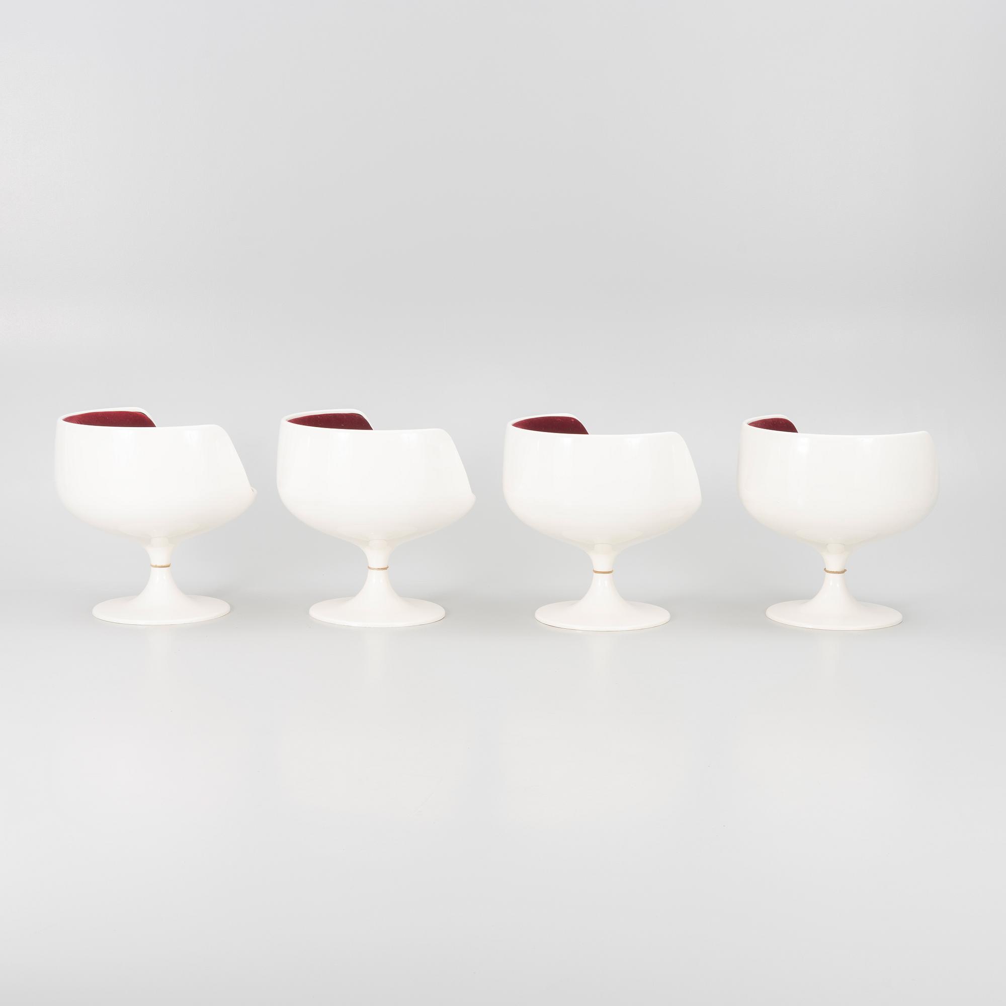 Eero Aarnio, fåtöljer, 4 st "Cognac", Artekno för Asko Oy, Finland, 1960/70-tal.