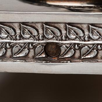 A French Empire parcel-gilt silver double salt-cellar, mark of Jean-Baptiste-Claude Odiot, Paris 1803-1809.