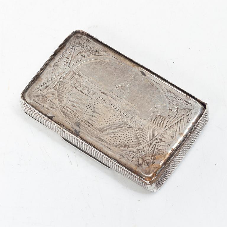 A Russian silver box, Moscow, 1842.