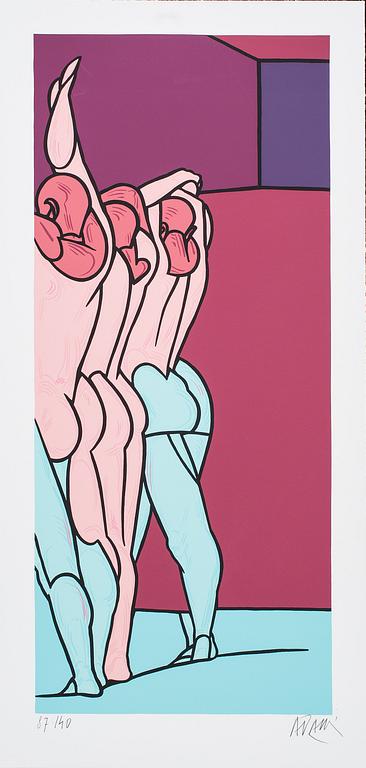 VALERIO ADAMI, färgserigrafi, signerad och numerad 87/140.