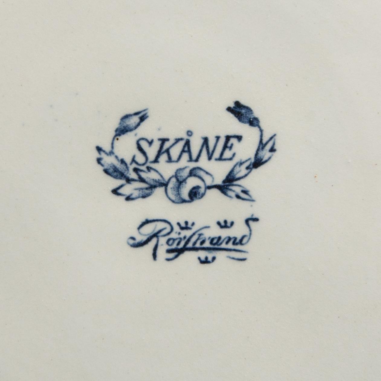 Servisdelar 9 st "Skånska slott" Rörstrand 1900-talets första hälft flintgods.