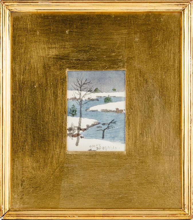 Oskar Bergman, two watercolours, signed.