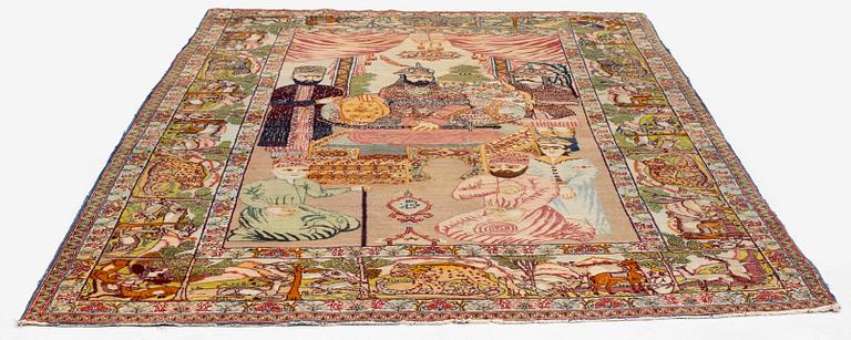 An antique pictoral Tabriz, Northwestern Persia, c. 218 x 148 cm.